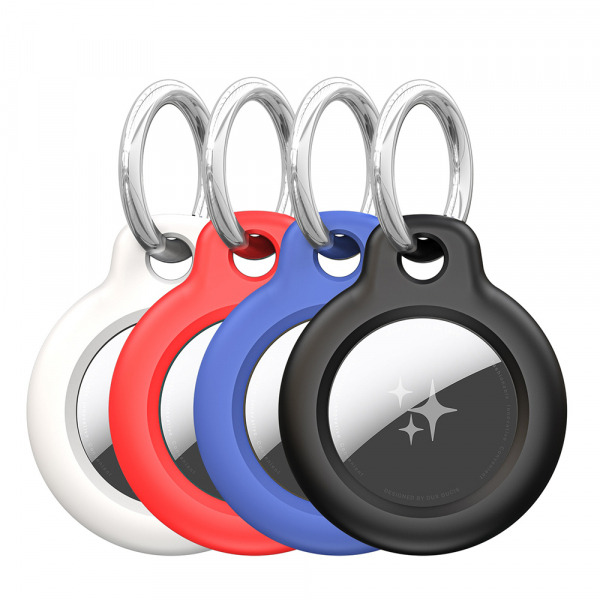 Husa DUX DUCIS Secure pentru Apple AirTag, Set 4 bucati, Neagra / Alba / Albastra / Rosie