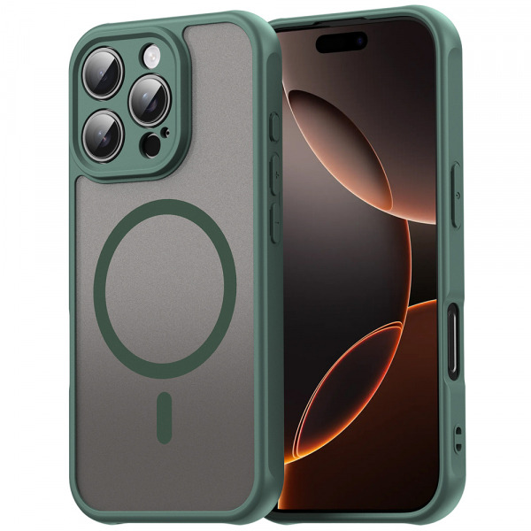 Husa MagSafe pentru Apple iPhone 11 Pro Max, Techsuit, HaloFrost II, Verde