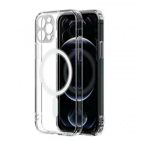 Husa MagSafe pentru Apple iPhone 13, OEM, Clear Mag with Camera Protection, Transparenta
