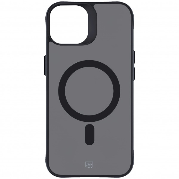 Husa MagSafe pentru Apple iPhone 15, 3MK, Smoke MagCase, Neagra