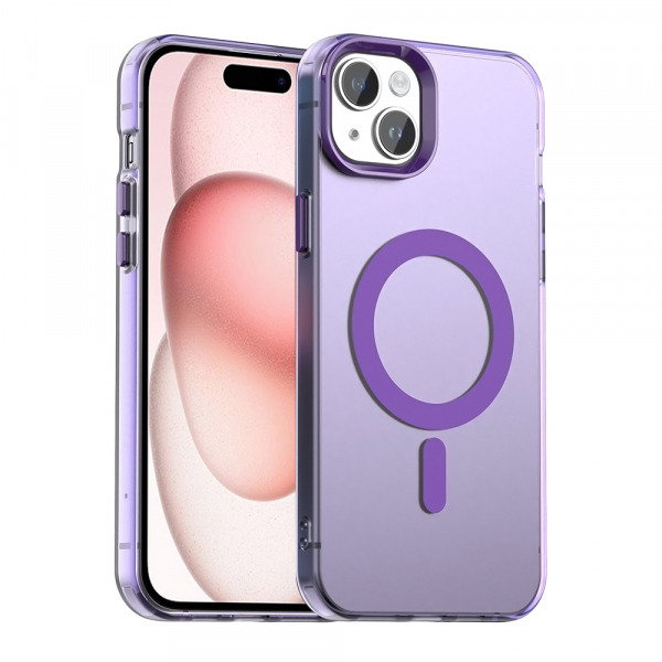 Husa MagSafe pentru Apple iPhone 15 Plus, Techsuit, CandyCase, Mov