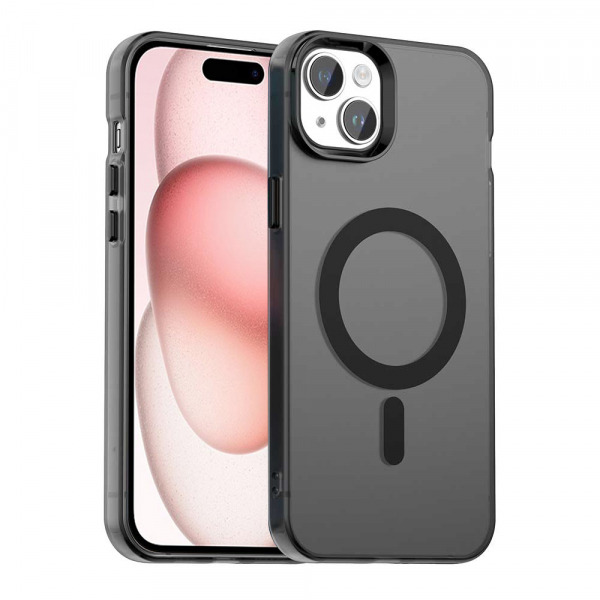Husa MagSafe pentru Apple iPhone 15 Plus, Techsuit, CandyCase, Neagra