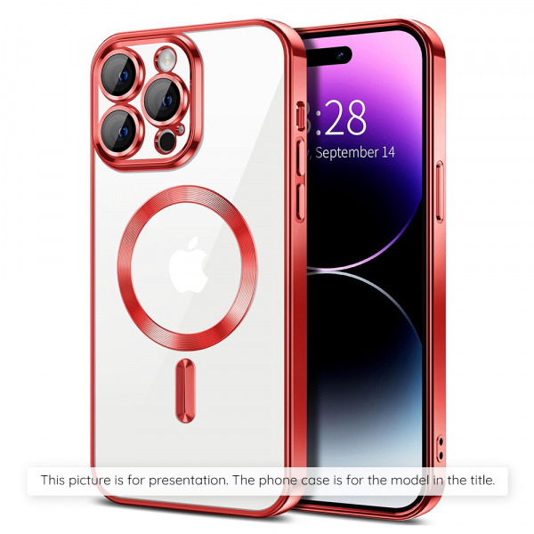 Husa MagSafe pentru Apple iPhone 17, Techsuit, Luxury Crystal, Rosie
