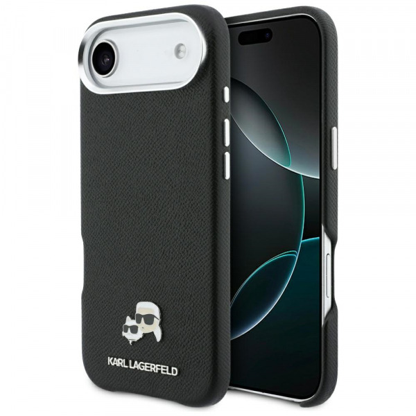 Husa MagSafe pentru Apple iPhone 17 Air, Karl Lagerfeld, Karl & Choupette Head's Pin, Neagra