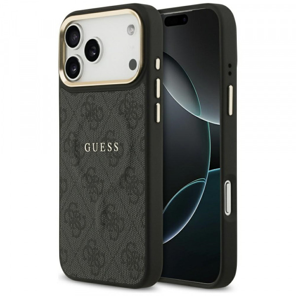 Husa MagSafe pentru Apple iPhone 18 Pro / 17 Pro, Guess, 4G Classic, Neagra