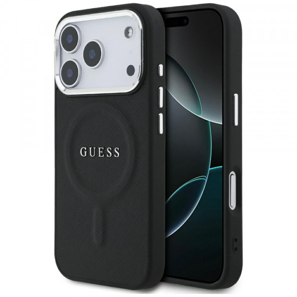 Husa MagSafe pentru Apple iPhone 18 Pro / 17 Pro, Guess, Classic Logo, Neagra