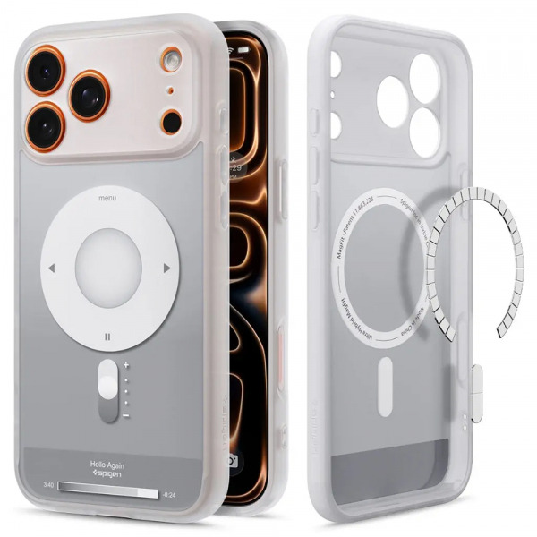 Husa MagSafe pentru Apple iPhone 18 Pro / 17 Pro, Spigen, Ultra Hybrid Classic, Argintie ACS10355