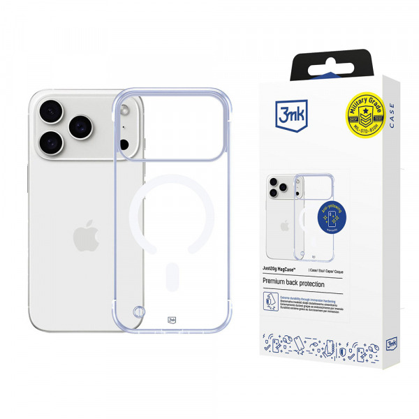 Husa MagSafe pentru Apple iPhone 17 Pro, 3MK, Just20g, Transparenta