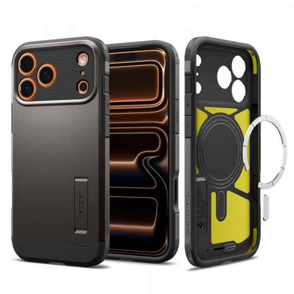 Husa MagSafe pentru Apple iPhone 18 Pro Max / 17 Pro Max, Spigen, Tough Armor T, Gri ACS10298