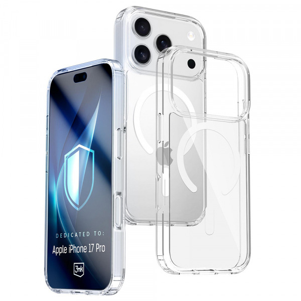 Husa MagSafe pentru Apple iPhone 18 Pro / 17 Pro, 3MK, Armor MagCase, Transparenta