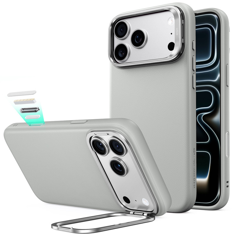 Husa MagSafe pentru Apple iPhone 18 Pro Max / 17 Pro Max, ESR, Atelier with Kickstand, Gri