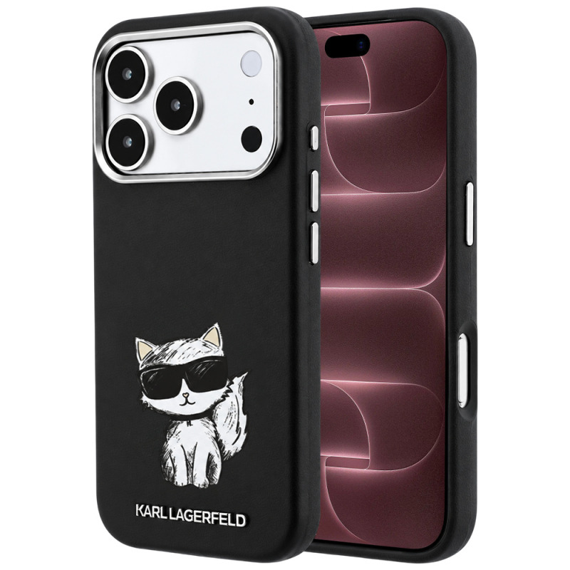Husa MagSafe pentru Apple iPhone 18 Pro Max / 17 Pro Max, Karl Lagerfeld, Smooth Choupette Sketch, Neagra