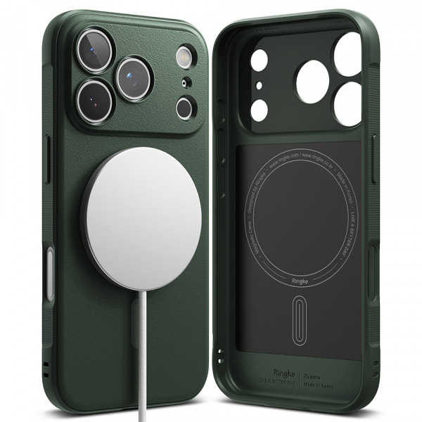 Husa MagSafe pentru Apple iPhone 17 Pro Max, Ringke, Onyx, Verde Inchis