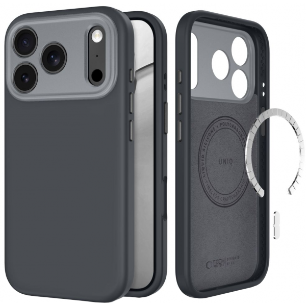 Husa MagSafe pentru Apple iPhone 18 Pro Max / 17 Pro Max, Tech-Protect, Uniq CC, Gri