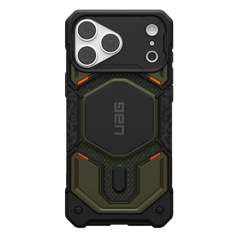 Husa MagSafe pentru Apple iPhone 18 Pro Max / 17 Pro Max, Urban Armor Gear, Monarch Pro Kevlar, Verde