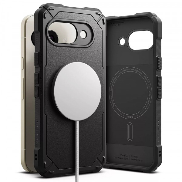 Husa MagSafe pentru Google Pixel 9a, Ringke, Rugged Gear, Neagra