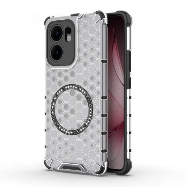 Husa MagSafe pentru Oppo Reno13 FS 5G / Reno13 F 4G / Reno13 F, Techsuit, HoneyComb Shield, Alba