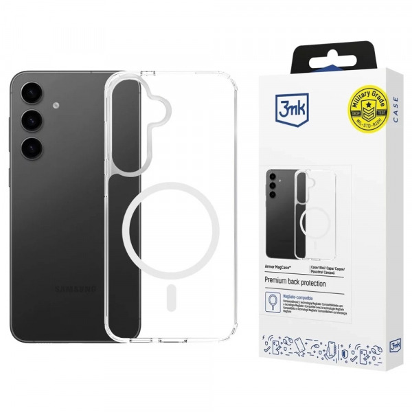 Husa MagSafe pentru Samsung Galaxy A16 5G A166 / A16 4G A165, 3MK, Armor MagCase, Transparenta