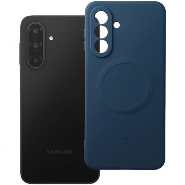 Husa MagSafe pentru Samsung Galaxy A18 5G A186 / A18 4G A185 / A17 4G A175 / A17 5G A176, OEM, Silicone Mag, Bleumarin