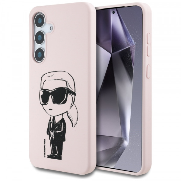 Husa MagSafe pentru Samsung Galaxy S25 S931, Karl Lagerfeld, Silicone Graffiti, Roz