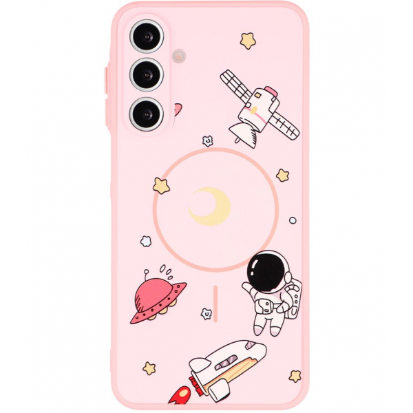 Husa MagSafe pentru Samsung Galaxy S25 Ultra S938, OEM, Cartoon Astronaut, Roz