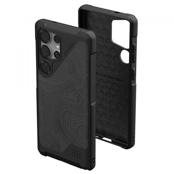 Husa MagSafe pentru Samsung Galaxy S25 Ultra S938, Urban Armor Gear, Metropolis LT Topography, Neagra