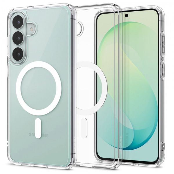 Husa MagSafe pentru Samsung Galaxy S26 FE S741, Spigen, Ultra Hybrid, Transparenta Alba ACS11636