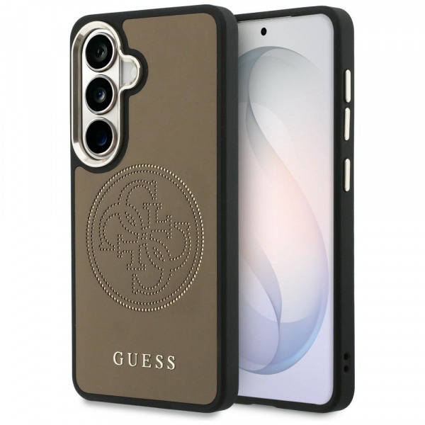 Husa MagSafe pentru Samsung Galaxy S26 S942, Guess, Perforated Logo, Maro