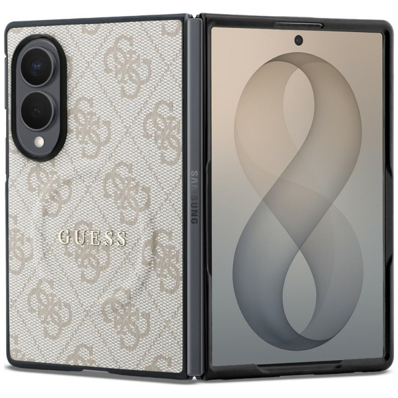 Husa MagSafe pentru Samsung Galaxy Z Fold8 F971, Guess, 4G Leather Classic, Roz