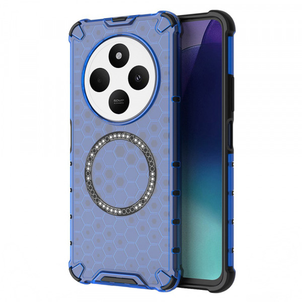 Husa MagSafe pentru Xiaomi Poco C75 / Redmi 14C, Techsuit, HoneyComb Shield, Albastra