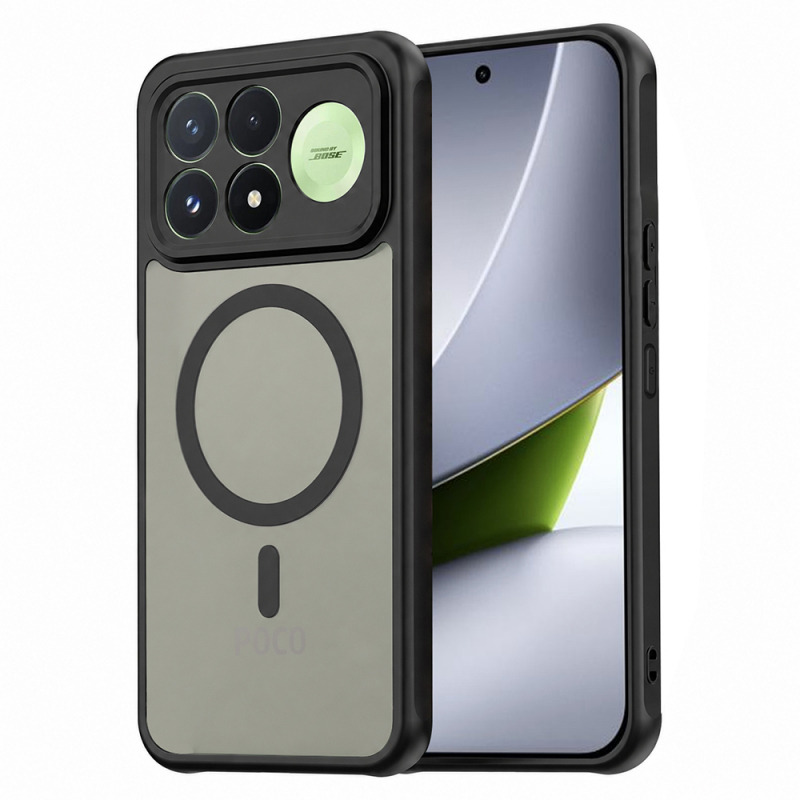 Husa MagSafe pentru Xiaomi Poco F9 Pro, Techsuit, HaloFrost II, Neagra