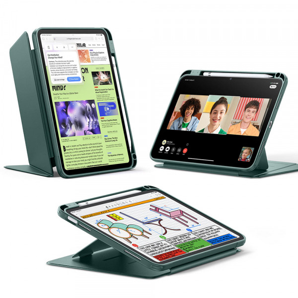 Husa pentru Apple iPad (2025) / (2022), ESR, Flip Hybrid with Pencil Holder, Verde