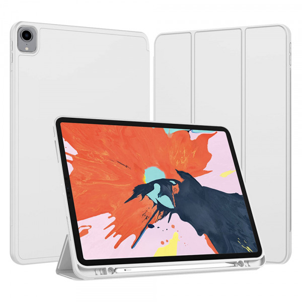 Husa pentru Apple iPad Pro 12.9 (2022) / Pro 12.9 (2021) / Pro 12.9 (2020) / Pro 12.9 (2018), Techsuit, Flex Trifold, Gri