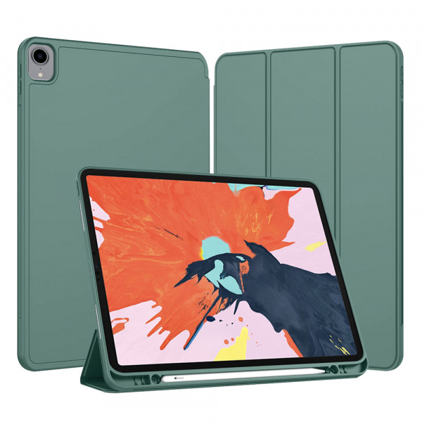 Husa pentru Apple iPad Pro 12.9 (2022) / Pro 12.9 (2021) / Pro 12.9 (2020) / Pro 12.9 (2018), Techsuit, Flex Trifold, Verde