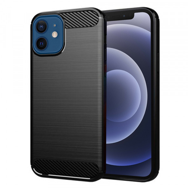 Husa pentru Apple iPhone 12 / 12 Pro, Techsuit, Carbon, Neagra