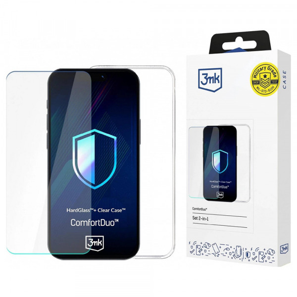 Husa pentru Apple iPhone 16 Pro, 3MK, ComfortDuo, Transparenta