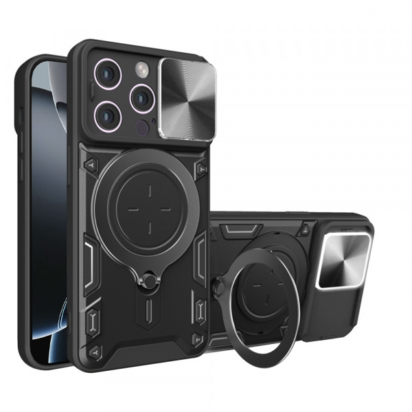 Husa pentru Apple iPhone 16 Pro, Techsuit, CamGuard Pro, Neagra