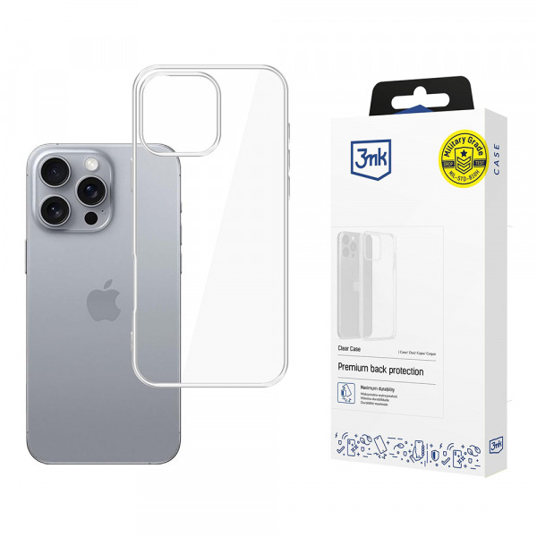 Husa pentru Apple iPhone 16 Pro Max, 3MK, Clear, Transparenta