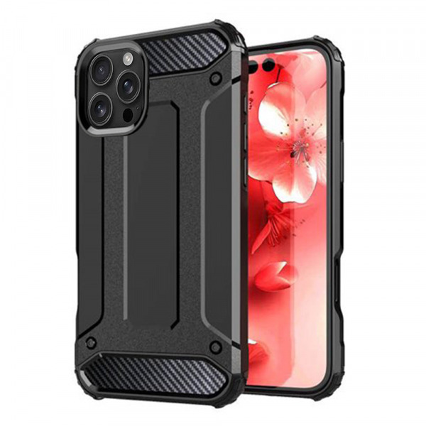 Husa pentru Apple iPhone 16 Pro Max, Techsuit, Hybrid Armor, Neagra