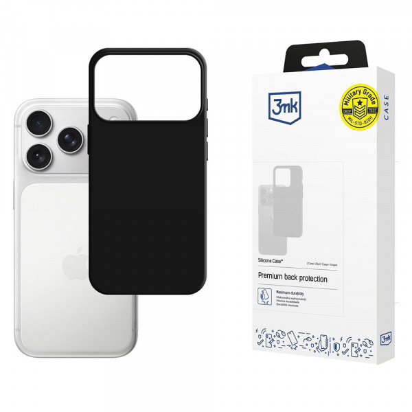 Husa pentru Apple iPhone 17 Pro Max, 3MK, Silicone, Neagra