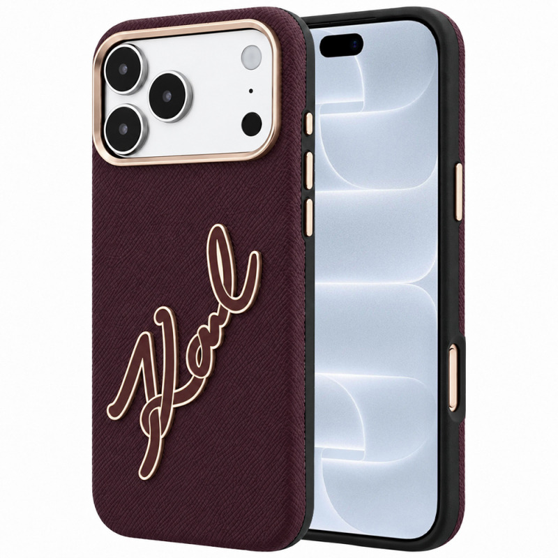 Husa pentru Apple iPhone 18 Pro / 17 Pro, Karl Lagerfeld, Smooth Big Resin Signature Logo, Visinie
