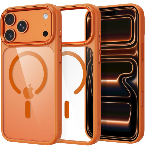 Husa pentru Apple iPhone 18 Pro / 17 Pro, Tech-Protect, Magmat CC, Portocalie Transparenta