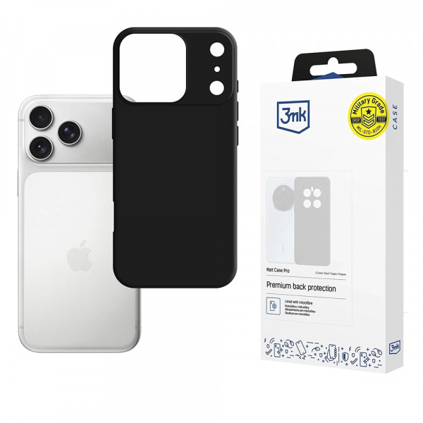 Husa pentru Apple iPhone 18 Pro Max / 17 Pro Max, 3MK, Pro, Neagra Mata