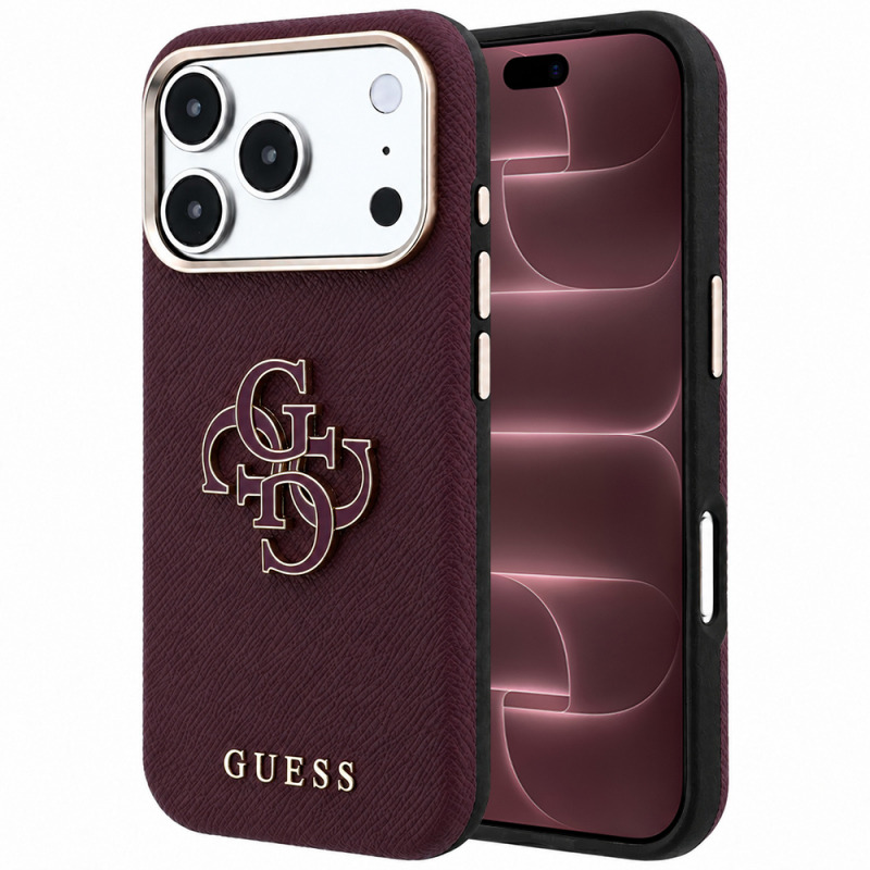Husa pentru Apple iPhone 18 Pro Max / 17 Pro Max, Guess, Grained Big Resin Logo, Visinie