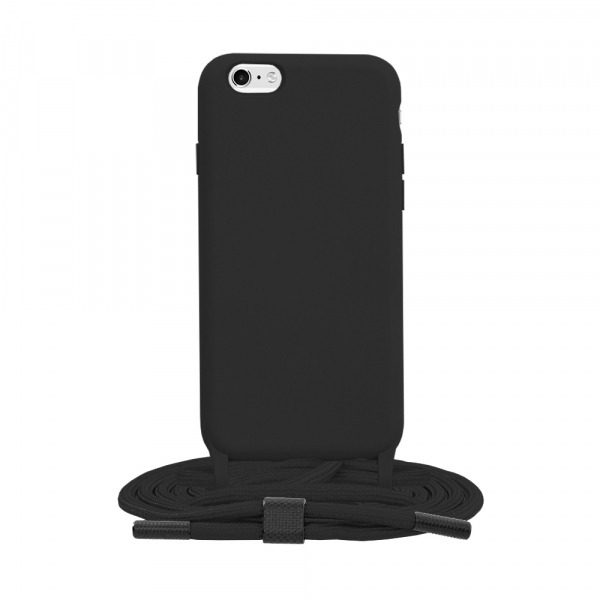 Husa pentru Apple iPhone 6 / 6s, Techsuit, Crossbody Lanyard, Neagra