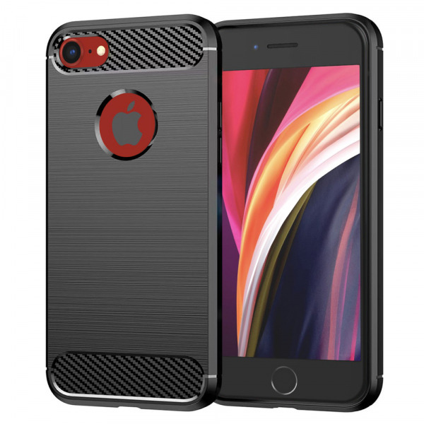 Husa pentru Apple iPhone SE (2022) / SE (2020), Techsuit, Carbon, Neagra