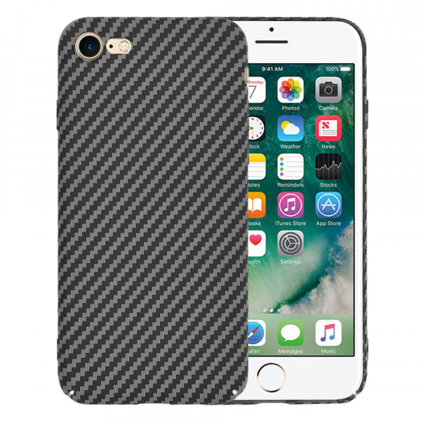 Husa pentru Apple iPhone SE (2022) / SE (2020) / 8 / 7, Techsuit, Carbonite FiberShell, Neagra