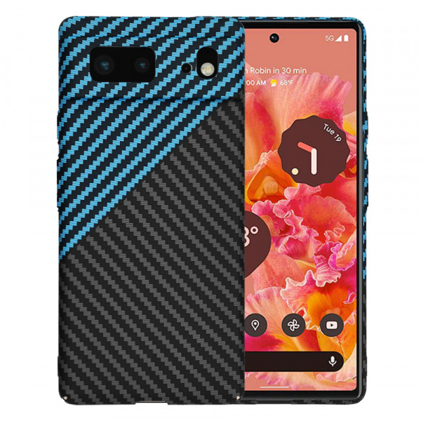Husa pentru Google Pixel 6, Techsuit, Carbonite FiberShell, Neagra Bleu