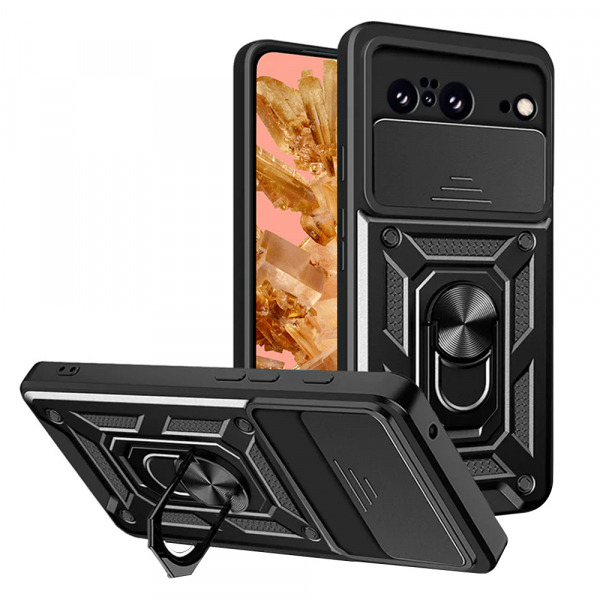Husa pentru Google Pixel 8, Techsuit, CamShield, Neagra