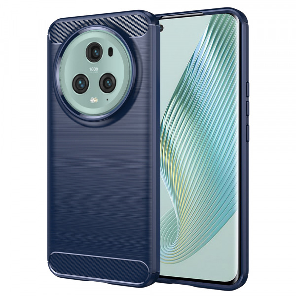 Husa pentru Honor Magic5 Pro, Techsuit, Carbon, Albastra